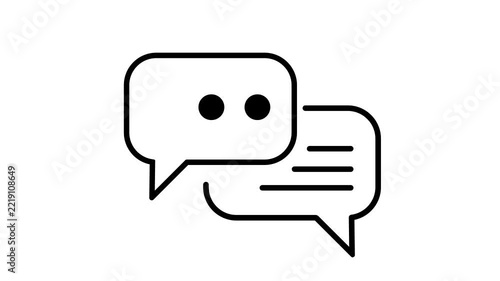 Double Chat Bubble Conversation Icon - Typing Message Loop