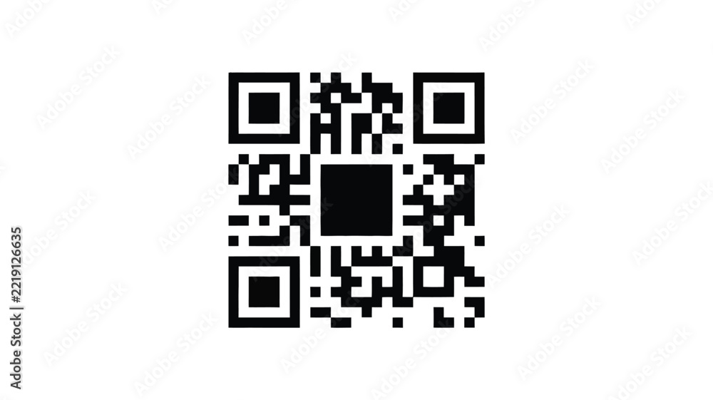 Fototapeta premium Black QR Code Symbol Isolated on White Background
