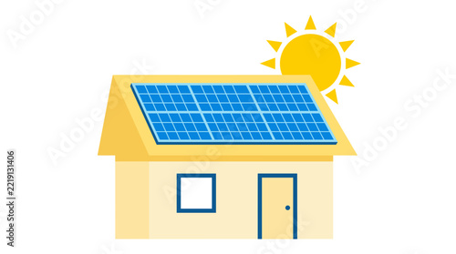Solar panels on a house roof promoting sustainable living and green alternatives  