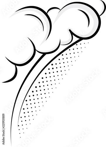 Comic Smoke Cloud Burst Decorative Elements with Halftone