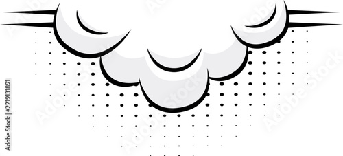 Comic Smoke Cloud Burst Decorative Elements with Halftone