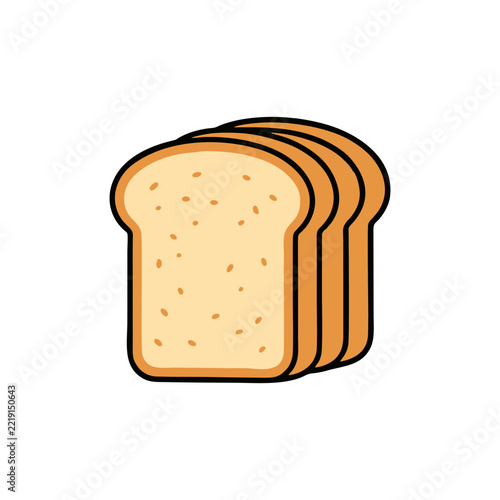 sliced loaf bread icon illustration