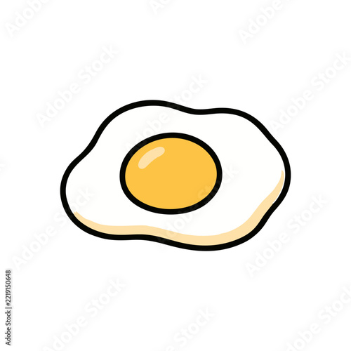 fried egg food icon illustration