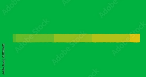 At start vertical yellow bar on transparent backdrop widening, flattening, extending to fill bottom