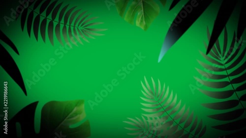 Tropical Neon Leaves with Alpha Channel