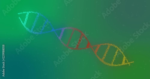 3D DNA structure forming against purple background