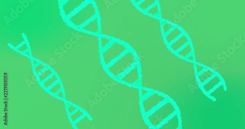 Multiple 3D DNA structure forming against grey background
