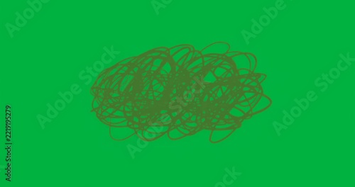 On play start red scribble glowing in growing cyan halo, noise flickering on transparent background