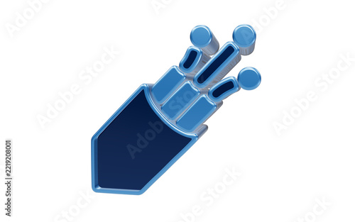 Obraz na plátně Fiber Optic Cables: A close-up, 3D illustration shows a bundle of blue fiber optic cables, symbolizing high-speed data transmission and modern technology