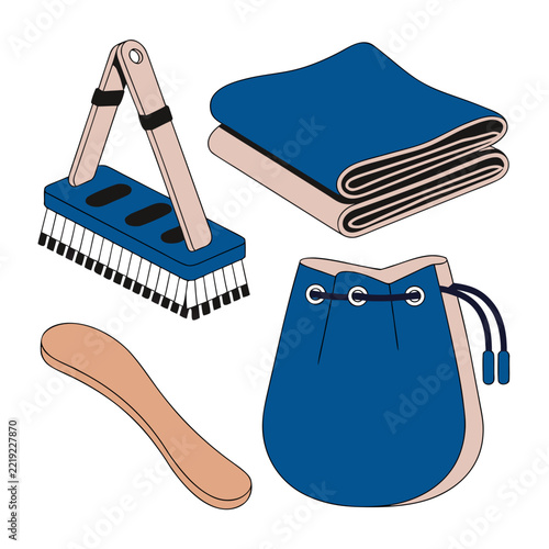 school accessories isolated on white