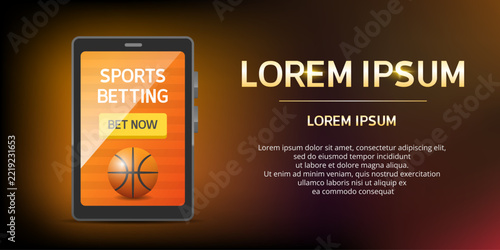 Sports betting banner. Vector 3D illustration. Hand drawn