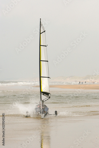 Action-Packed Blokarting Race Through the Sea with Splashing Water