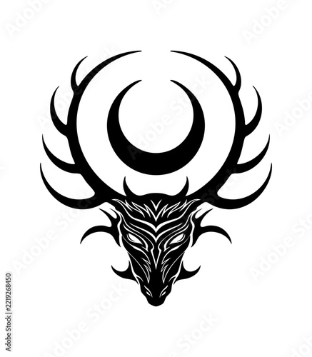 Cernunnos Celtic Horned God Stag Deity Vector Art