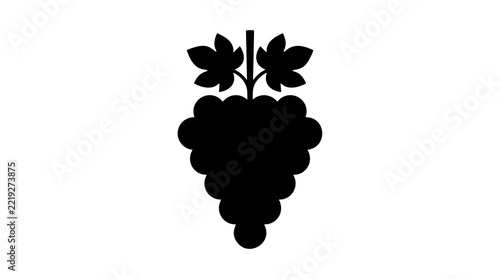 Grape bunch silhouette isolated on white background 