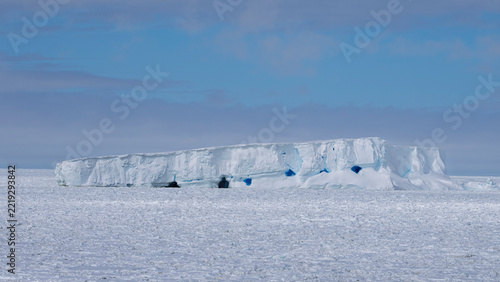Sea ice and iceberg, Crystal Sound, Antarctica,