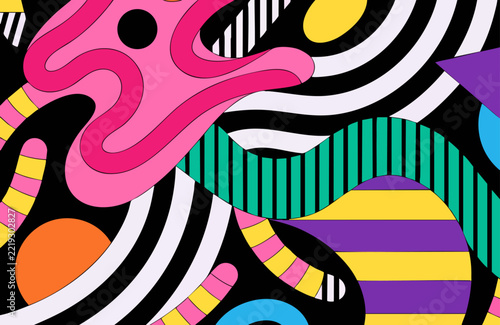 Vivid multicolor background featuring mesmerizing psychedelic shapes and artistic flowing movement