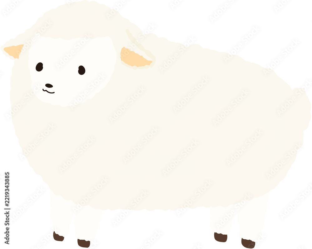 Obraz premium sheep character for New Year greeting card design, lunar new year seasonal illustration