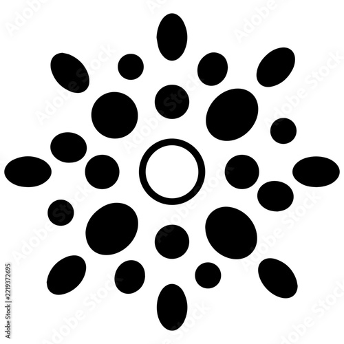 Radial Starburst Symbol with Open Center Ring