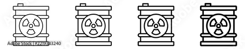 Toxic Waste Barrel Icon Set Different Style Collection