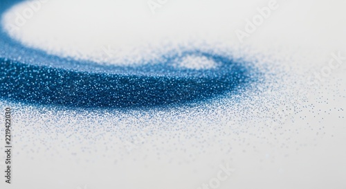 Abstract Blue Glitter Sparkle on White Background.
