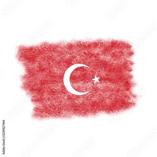 Rough Stipple Sponge Texture Turkey Flag Design