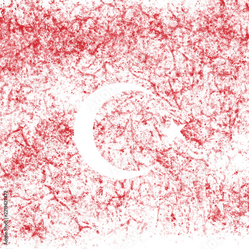 Scratchy Line Art Grunge Turkey Flag Graphic