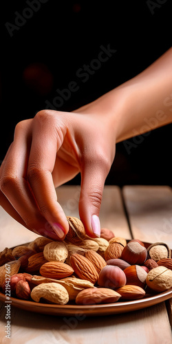 The hand that grabs the nut