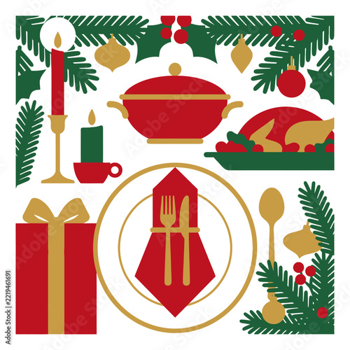VibrantChristmasHolidayFeastIllustrationCollection.