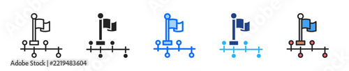 Business Milestones Icon Set Multiple Style Collection