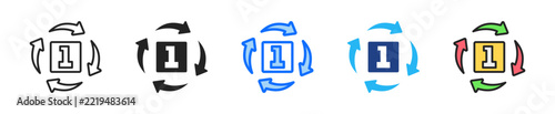 Progress Cycle Icon Set Multiple Style Collection