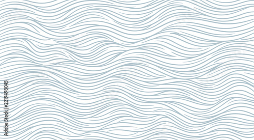 Abstract background featuring flowing wavy lines in soft light blue on a white surface