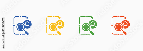 Hiring Process Icon Set Color Multiple Style Collection Vector Illustration