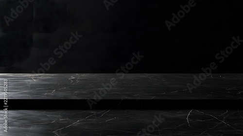 Dark marble podium stage for product presentation
