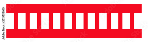 simple red ladder icon illustration, representing climbing, progress, or construction, isolated on a clean white background.