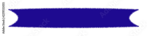 Dark blue ribbon shape banner with curved ends isolated on white background, perfectly designed for labels, tags, or graphic design elements.