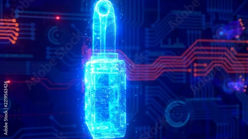 Glowing Digital Padlock Over Circuit Network — Cybersecurity Technology Concept