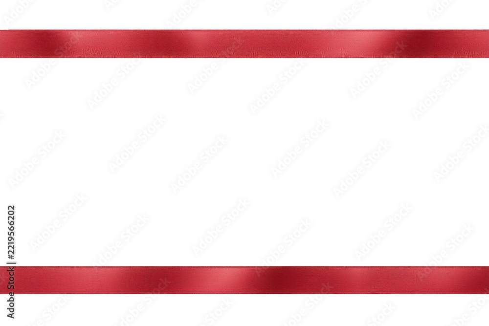 Obraz premium Polished glossy red horizontal ribbon band with a clean isolated presentation