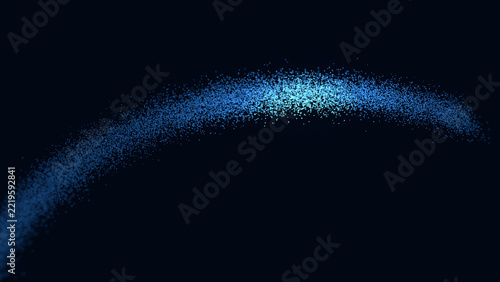 Cloud swept along an arc particle background