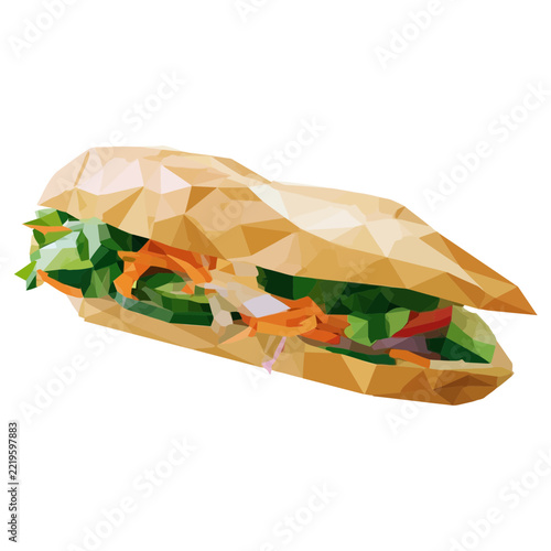 Geometric illustration of a Vietnamese banh mi sandwich