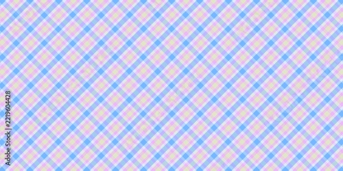 Pastel Blue Diagonal Plaid Seamless Pattern Checkered Vector Background