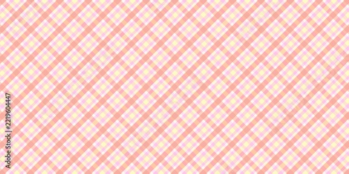 Pastel Orange Peach Diagonal Plaid Seamless Pattern Vector Background