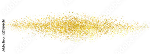 Obraz na plátně Golden glitter dust burst on transparent background, luxury golden shimmer speckle cloud and festive overlays