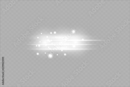 Laser beams, horizontal light rays.Beautiful light flares. 