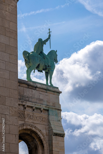 Equestrian statue of Joan of Arc at Sacre Coeur Basilica in Paris