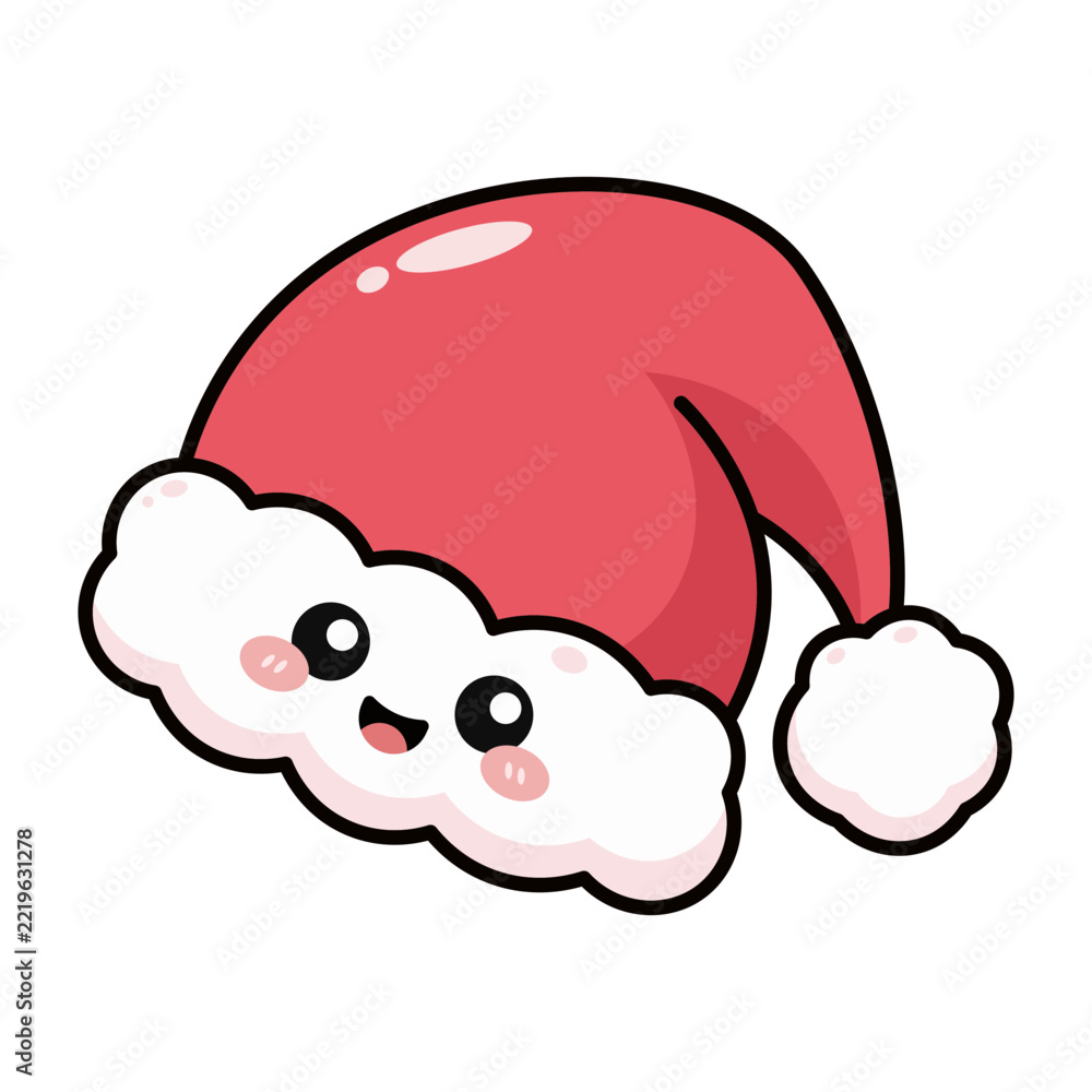 Fototapeta premium Cute Pink Santa Hat Character
