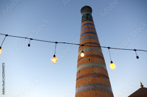 Coucher de soleil sur la ville de Khiva, Ouzbékistan 