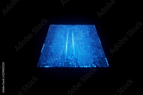 Abstract blue light matrix on dark background