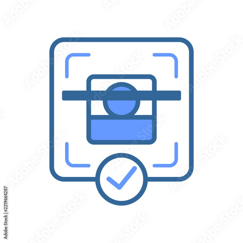 Vector illustration of an approved face scan verification icon
