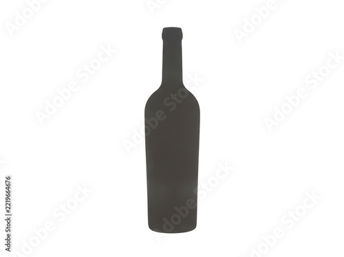 Dark wine bottle with classic silhouette against a neutral background.