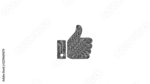 Hand drawn thumbs up like icon animation